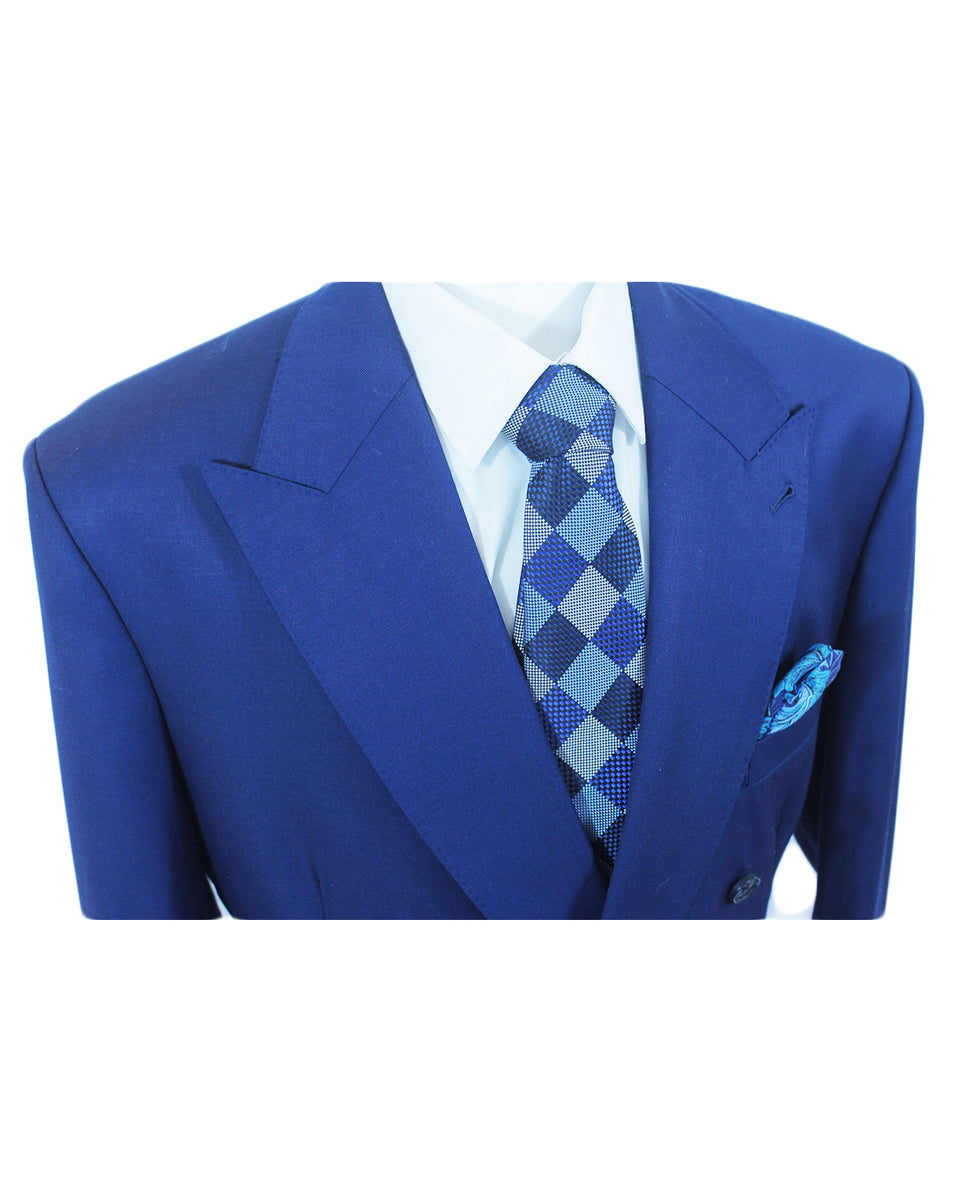 Psd Tie Coat NAPOLEON BLUE MESH DOUBLE BREASTED