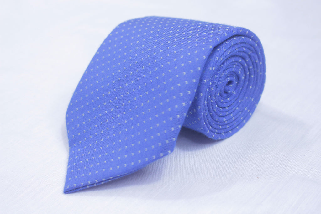 Blue Spotted 100% Cotton Tie