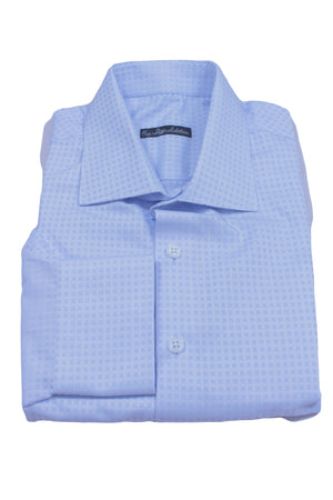 LIGHT BLUE SMALL CHECK 100% COTTON SHIRT