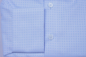 LIGHT BLUE SMALL CHECK 100% COTTON SHIRT