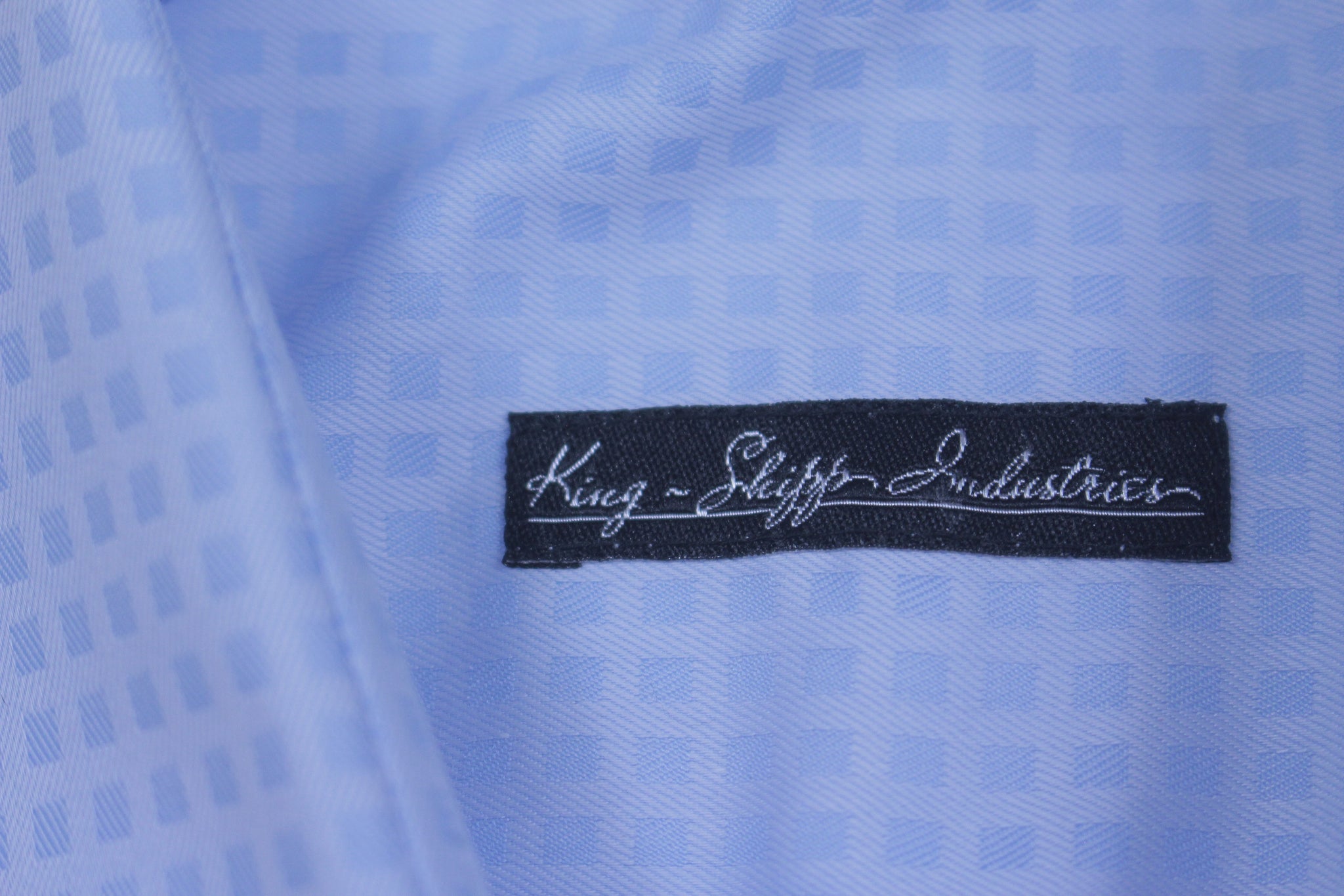 LIGHT BLUE SMALL CHECK 100% COTTON SHIRT